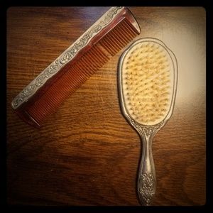 Vintage hair brush and comb